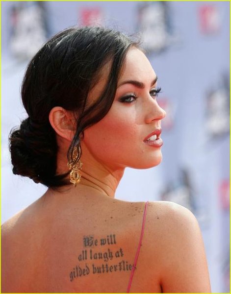 megan fox tattoos right side. Megan Fox Tattoos Right Side