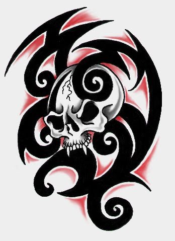 skull tattoo tribal