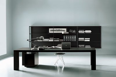 Home  Office Furniture on Contemporary Black And White Home Office Furniture Design