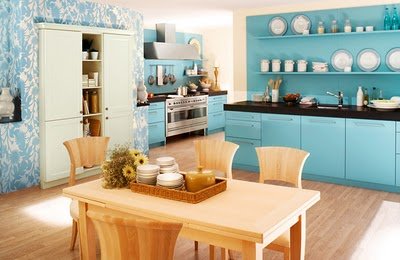 Kitchen Design  Colour on Blue Color Kitchen Interior Design Ideas