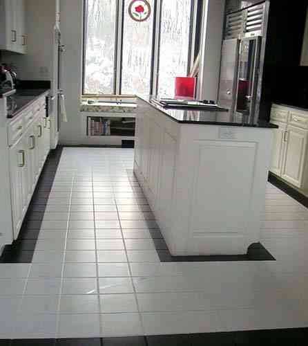 black and white tile kitchen floor. Black And White Kitchen