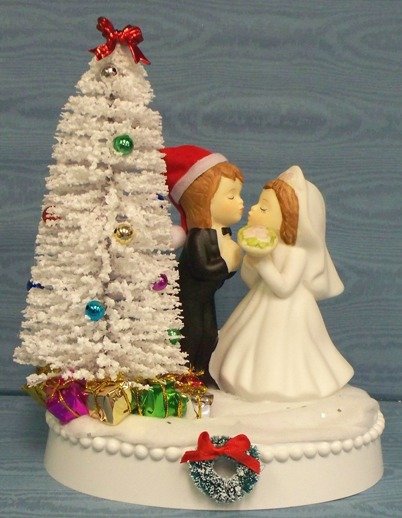 CHRISTMAS THEME WEDDING CAKE TOPPERS