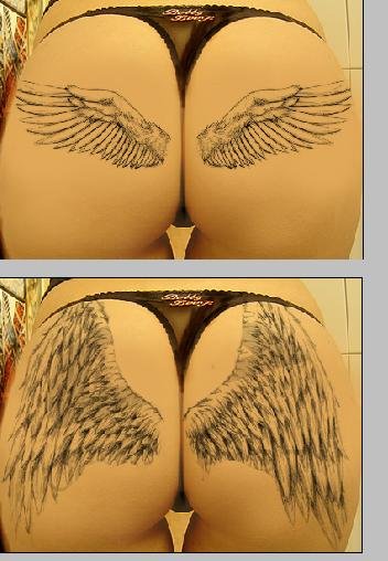 tribal tattoos of angel wings. wing tattoo ideas. Lisa