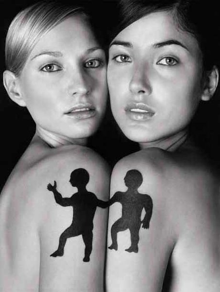 gemini zodiac tattoos. A pair of twins represents this zodiac sign.
