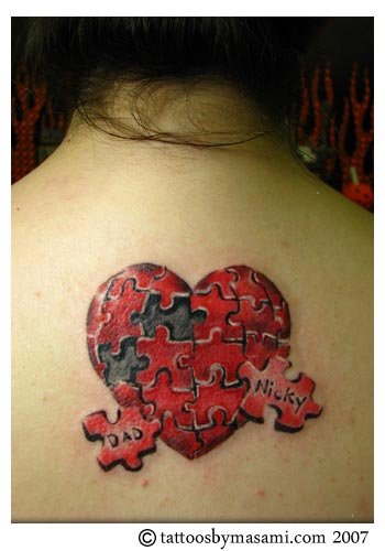 Zigsaw puzzle heart tattoo. August 5, 2008 by masami @ gemini tattoo