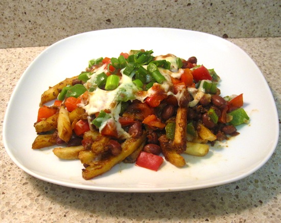 vegetarian chili cheese fries
