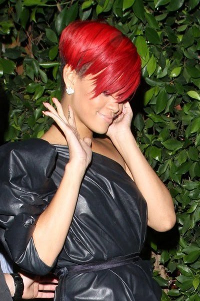 rihanna undercut hairstyle. Funky Bright Red Undercut