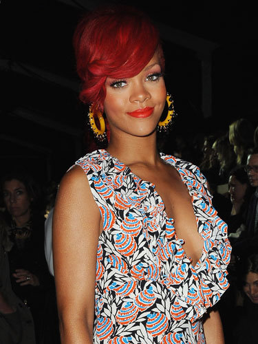 rihanna red hairstyles. Updo Red Hairstyle by Rihanna
