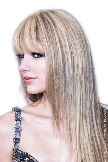 taylor swift with straight hair bangs. Taylor Swift (20) has finally