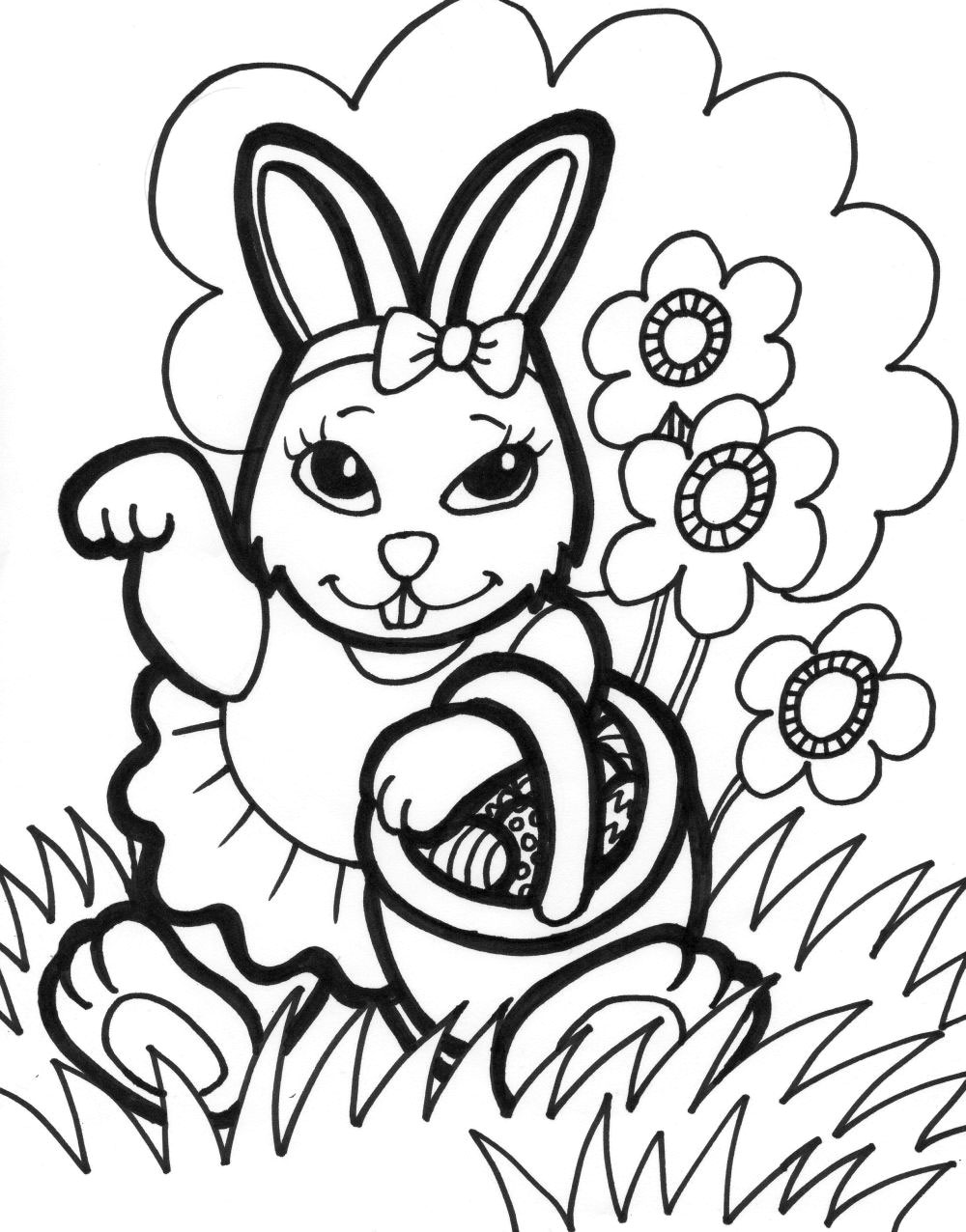 Free Printable Easter Bunny Pictures To Colour