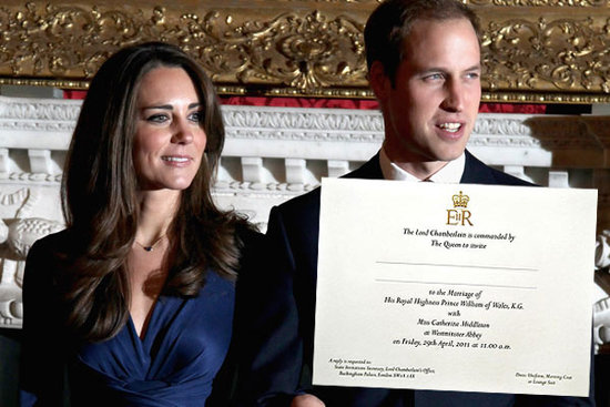 william and kate wedding invitation. William and Kate send out