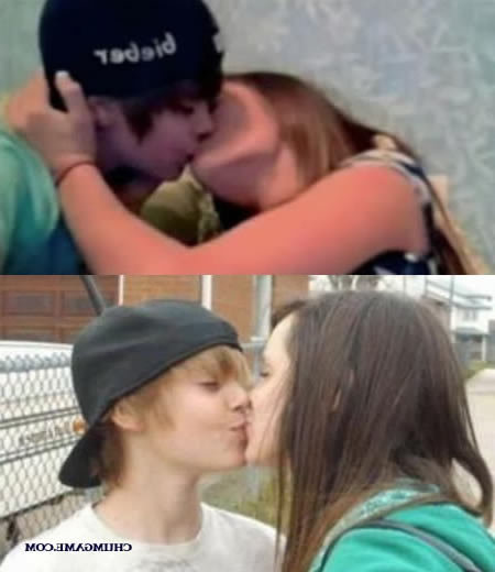 justin bieber kissing his girlfriend. boy” as #7. Justin Bieber