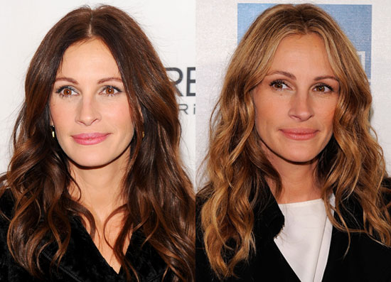 julia roberts hair color 2011. Julia Roberts switched up her