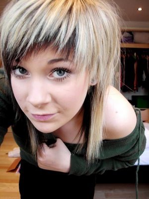 black and blonde scene hair for girls. Black And Blonde Scene Hair For Girls. cute emo hair with bangs