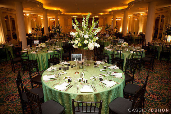 black and gold wedding centerpieces. Brown and Green Wedding