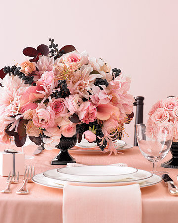 black and hot pink wedding centerpieces. Pink wedding centerpieces