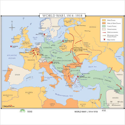 world war 1 map 1918. World War 1 Map 1914. every