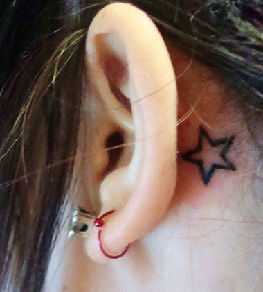 cross tattoos behind ear. ehind ear tattoos. ehind ear tattoos for girls.