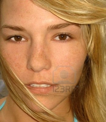 Face  on Face With Blonde Hair Freckles And Brown Eyes Natural Make Up Jpg