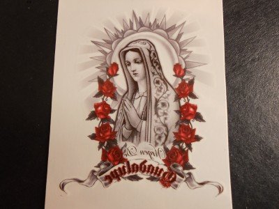 virgen de guadalupe tattoo. It was a tattoo on a back,. Virgen De Guadalupe Tattoos. figurine, Virgen