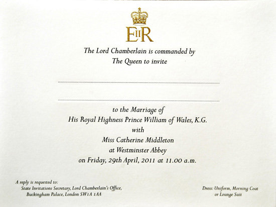 royal wedding invitation picture. royal wedding invitation kate