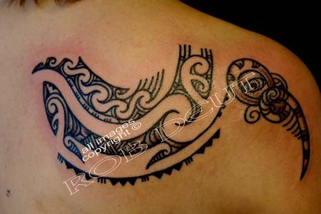Maori Tribal Snake Tattoo by