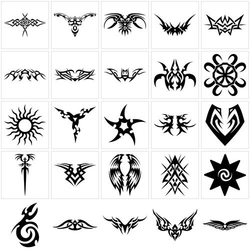 Related tribal tattoo symbols design