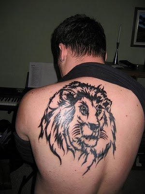 lion tattoo designs for men. Back Japanese Lion Tattoos(19)