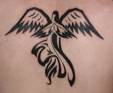 tribal angel tattoo design