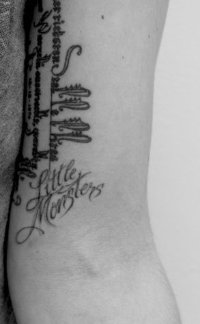 notebook tattoo. lady gaga tattoos. lady gaga