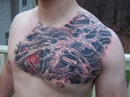 tribal back shoulder tattoos