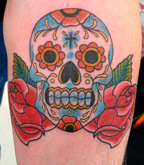 candy skull tattoo he39s