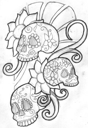 candy skull tattoo