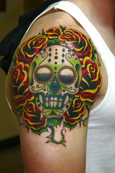 day of dead skull. candy skull tattoo. this Sugar