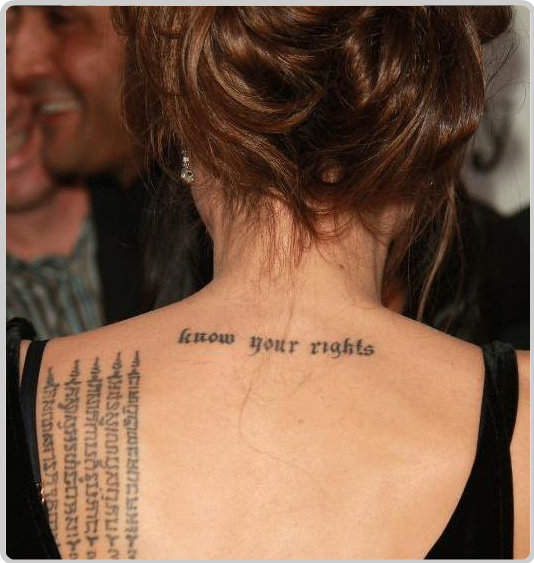 This gothic letter tattoo