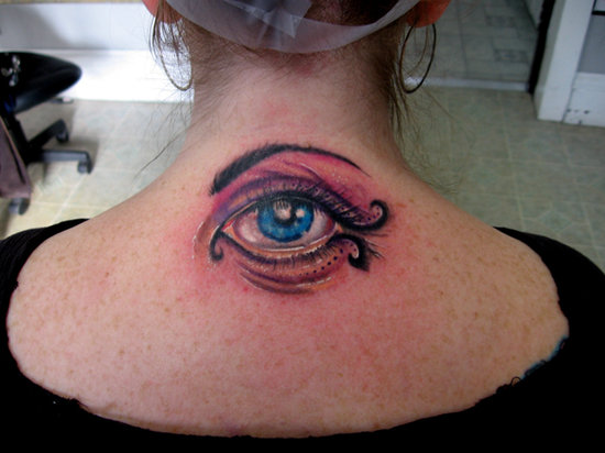 cat eyes tattoo. cat eyes tattoo. back of the neck eye tattoo; back of the neck eye tattoo