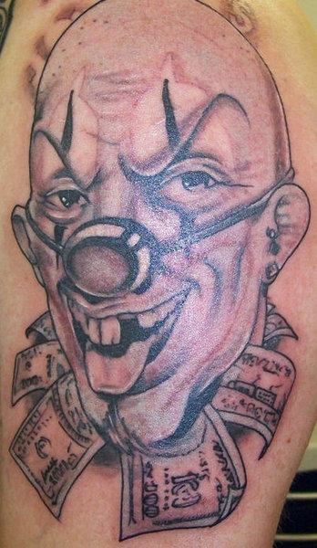 Crazy Clown Tattoo Design
