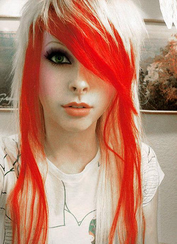 Emo Hairstyle With Emo Red emo hair color girls. Emo Hairstyle With Emo Red