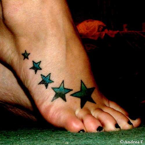 foot tattoos stars. Star Foot Tattoo Ideas