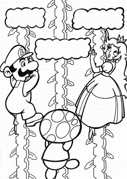 mario and princess peach coloring pages. Can print of a super princess