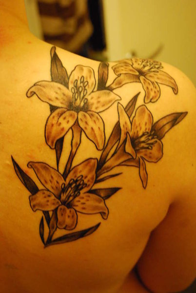 lily tattoo design. tiger lily tattoo