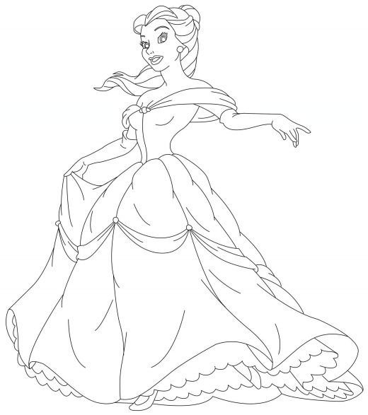 coloring pages disney princesses belle. Princess Belle Coloring Pages