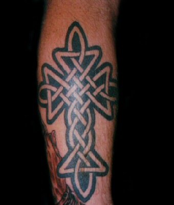stone cross tattoo