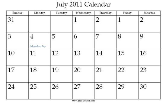 printable calendars july. 2011 printable calendar.