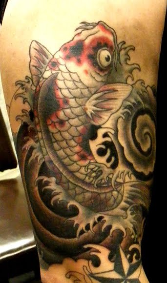Half Sleeve Koi Fish Tattoo koi fish sleeve tattoo designs