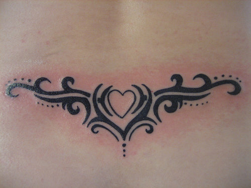 Heart tattoo designs with banner