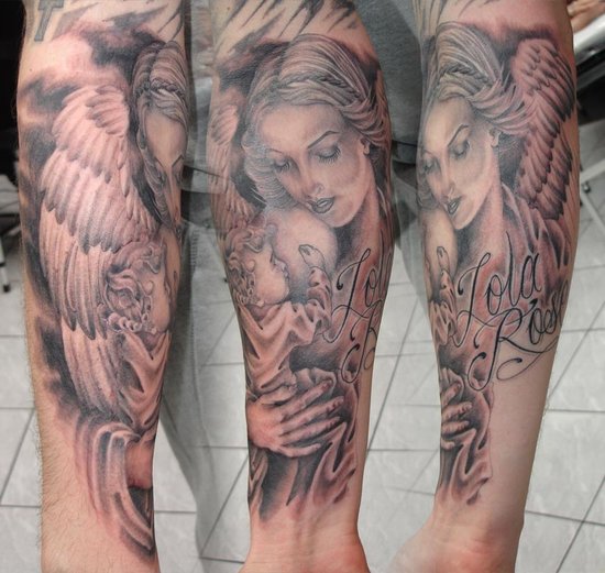 Free Angel Tattoo Designs and Guardian Angel Tattoos For Men