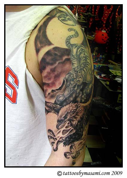 dragon sleeve tattoos. Dragon Sleeve Tattoos