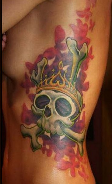 skull tattoo for girls. skull tattoo girl