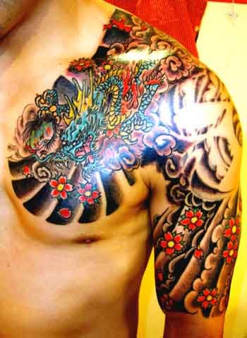 dragon sleeve tattoos for men
